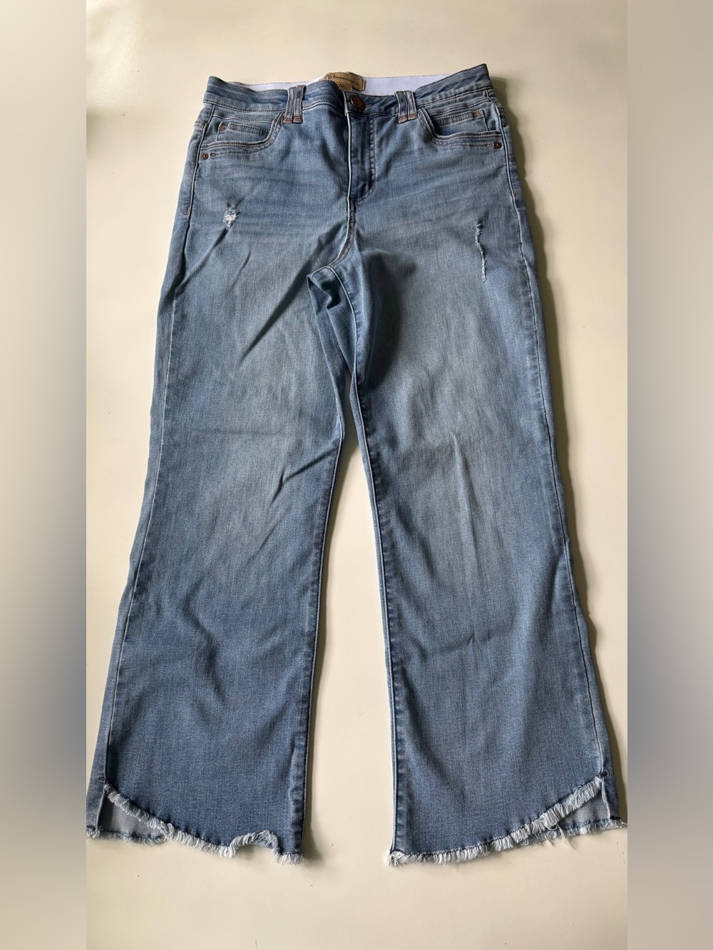 Democracy Light Blue Wide-Leg Distressed Jeans